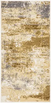 2' X 4' Beige and Blue Abstract Power Loom Area Rug
