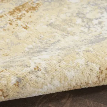 2' X 4' Beige and Blue Abstract Power Loom Area Rug