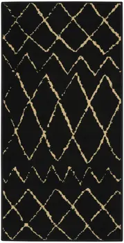 2' X 4' Beige And Black Floral Distressed Area Rug