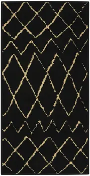 2' X 4' Beige And Black Floral Distressed Area Rug