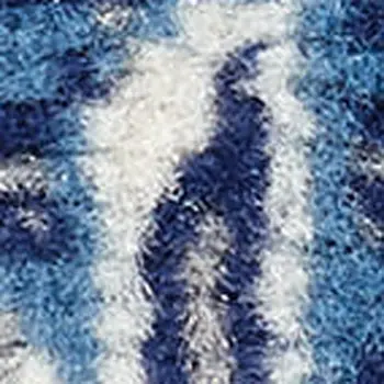 3' X 5' Blue And Beige Oriental Area Rug