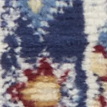 3' X 5' Ivory Red and Blue Ogee Distressed Non Skid Area Rug