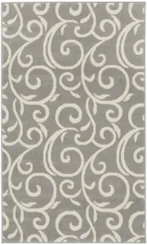 3' X 5' Gray and Pink Floral Vines Power Loom Area Rug
