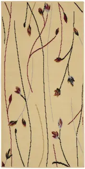 2' X 4' Ivory And Black Floral Area Rug