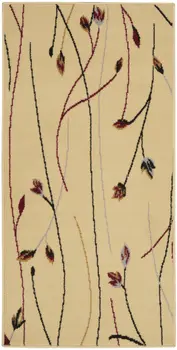 2' X 4' Ivory And Black Floral Area Rug