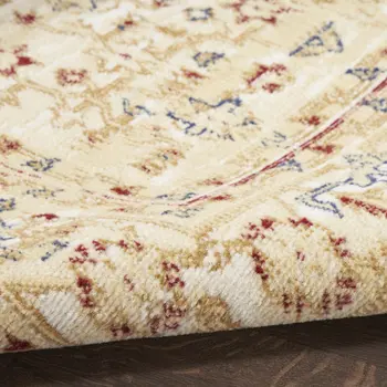 2' X 4' Beige and Ivory Medallion Power Loom Distressed Area Rug
