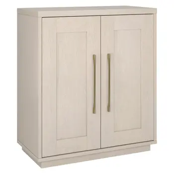 32" White Wood Accent Cabinet With Two Doors