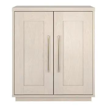 32" White Wood Accent Cabinet With Two Doors