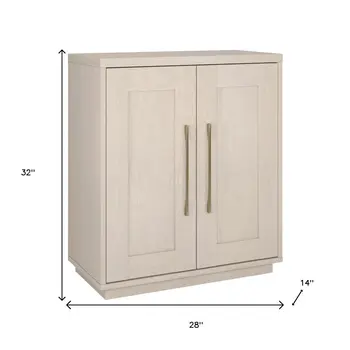 32" White Wood Accent Cabinet With Two Doors