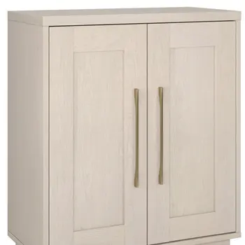 32" White Wood Accent Cabinet With Two Doors