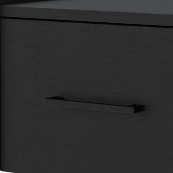 10" Black Wood One Drawer Floating Nightstand