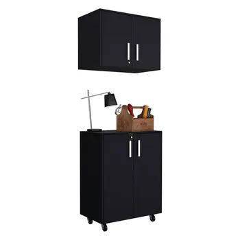 28" Black Wall mounted Accent Cabinet With Four Shelves