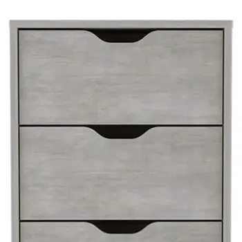 18" Gray Five Drawer Standard Chest
