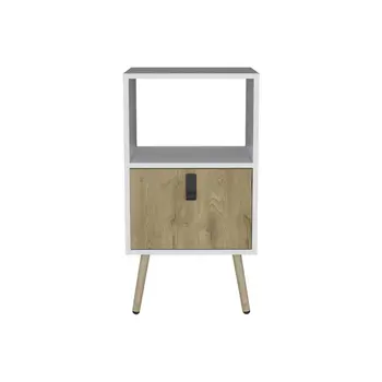 22" White One Drawer Faux Wood Nightstand