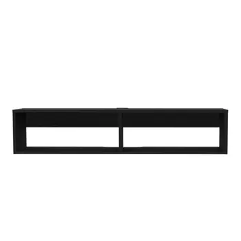 48" Black Floating Mount Entertainment Center