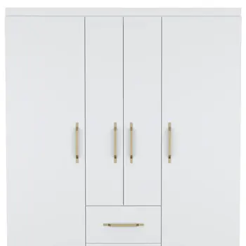 59" White Two Drawer Combo Dresser