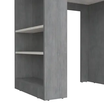 36" Gray Wood Kitchen Island With Storage