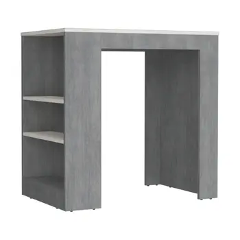 36" Gray Wood Kitchen Island With Storage