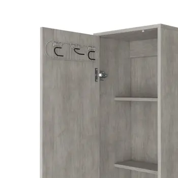 71" Gray Wood Pantry Or Storage Closet
