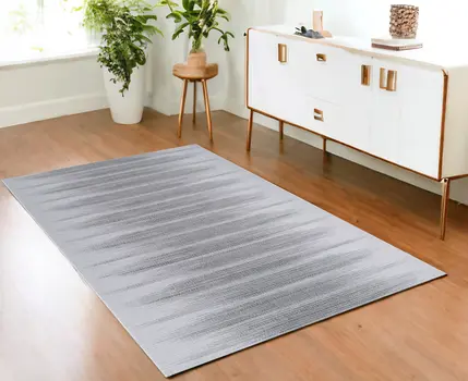 4' X 6' Gray Ombre Distressed Non Skid Area Rug