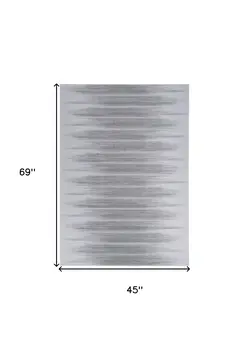 4' X 6' Gray Ombre Distressed Non Skid Area Rug