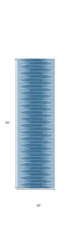 8' Blue Ombre Distressed Non Skid Runner Rug