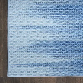 5' X 7' Blue Ombre Distressed Non Skid Area Rug