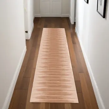 8' Brown Ombre Distressed Non Skid Runner Rug