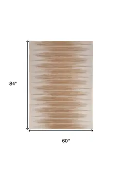 5' X 7' Brown Ombre Distressed Non Skid Area Rug