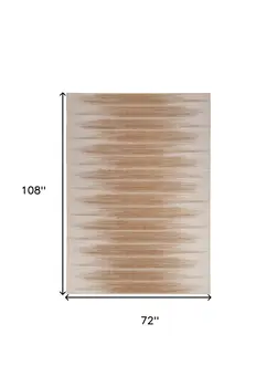 6' X 9' Brown Ombre Distressed Non Skid Area Rug