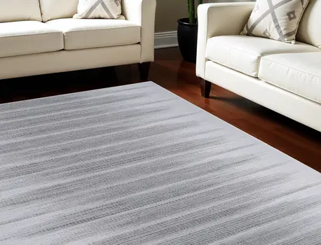 6' X 9' Gray Ombre Distressed Non Skid Area Rug
