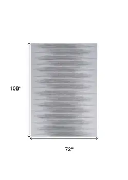 6' X 9' Gray Ombre Distressed Non Skid Area Rug