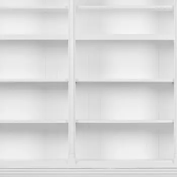 65" White Solid Wood Frame Dining Hutch With Fourteen Shelves
