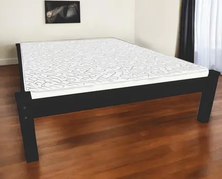 Black Solid Wood Twin Bed Frame