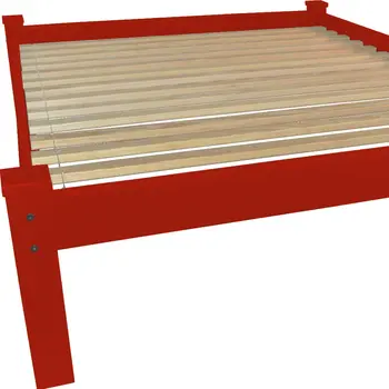 Red Solid Wood Twin Bed Frame