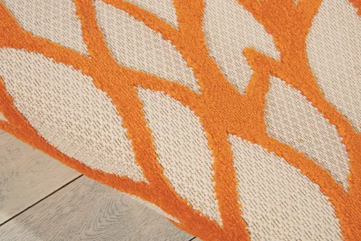 4' X 6' Orange Red Green And Blue Floral Indoor Outdoor Area Rug