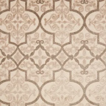 4' X 6' Cream Beige And Brown Trellis Indoor Outdoor Area Rug