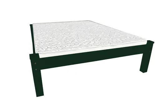 Dark Green Solid Wood Full Bed Frame