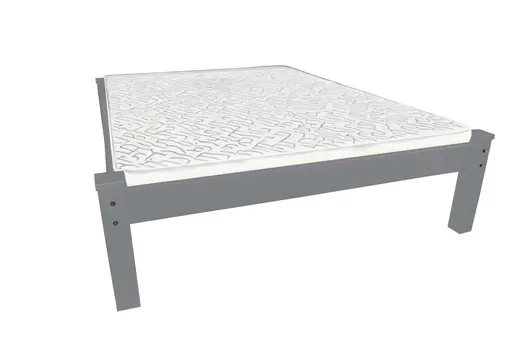 Gray Solid Wood Full Bed Frame