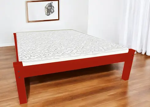 Red Solid Wood Full Bed Frame