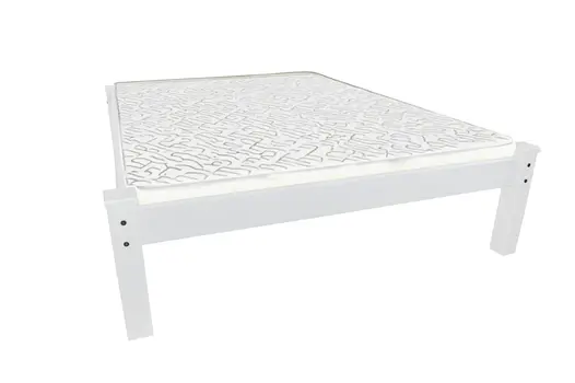 White Solid Wood Full Bed Frame