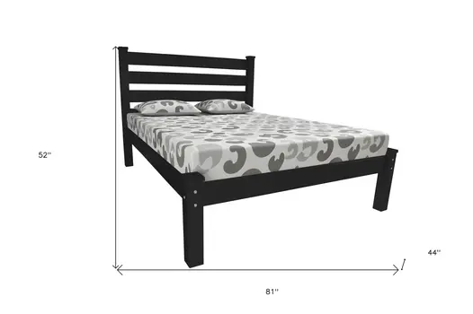 Black Solid Wood Twin Bed Frame