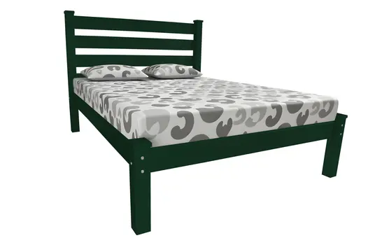 Dark Green Solid Wood Twin Bed Frame