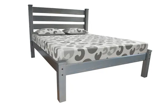 Gray Solid Wood Twin Bed Frame