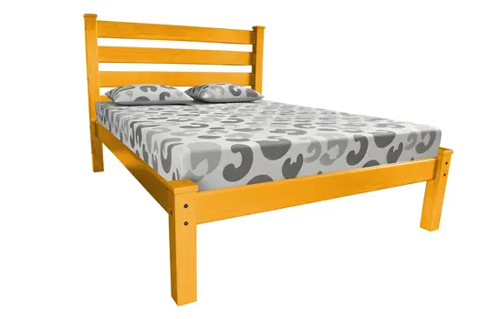 Yellow Solid Wood Full Bed Frame