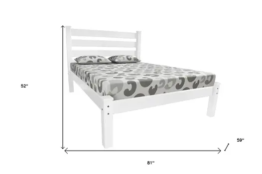 White Solid Wood Full Bed Frame