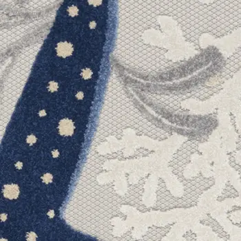 6' X 9' Navy Blue And Gray Starfish Indoor Outdoor Area Rug