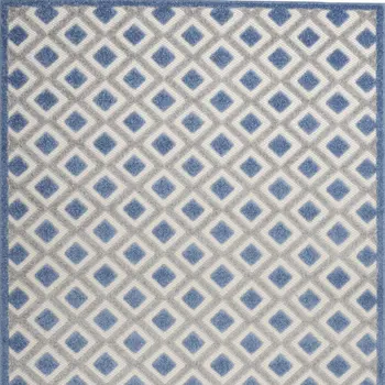 6' X 9' Blue And Gray Geometric Indoor Outdoor Area Rug