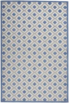 4' X 6' Blue And Gray Geometric Indoor Outdoor Area Rug