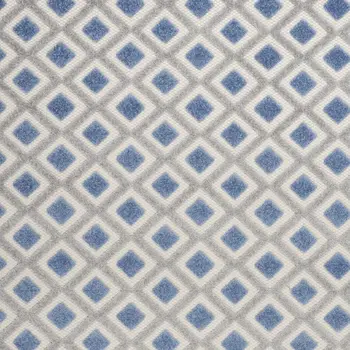 4' X 6' Blue And Gray Geometric Indoor Outdoor Area Rug